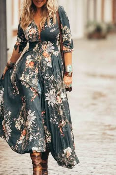 Sukienki Maksi, Maxi Dress Boho Chic, Boho Styl, Chique Outfits, Mode Boho, Maxi Robes, Plus Size Womens Clothing, Types Of Skirts