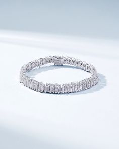 Suzanne Kalan Short Stack Diamond Tennis Bracelet in 18k white gold Short Stack, Diamonds Bracelet, Diamond Stacks, Diamond Tennis Bracelet, Box Clasp, Tennis Bracelet Diamond, Baguette Cut, Baguette Diamond, Tennis Bracelet