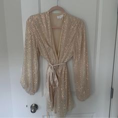 The Cutest Wrap Dress, Champagne: Never Worn Green Polka Dot Dress, Sequin Wrap Dress, Marilyn Dress, Sweetheart Neck Dresses, Ombre Maxi Dress, Embellished Midi Dress, Asymmetrical Midi Dress, Dress Champagne, Long Sleeve Sweater Dress