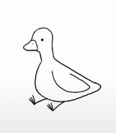 a drawing of a duck on a white background