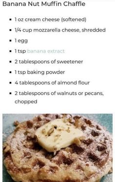 the recipe for banana nut muffin chaffle is shown