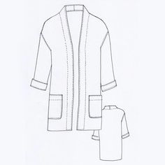 a drawing of a jacket and shirt on a white background