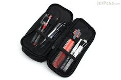 Cubix Round Zip Box Pen Case - Black - CUBIX 106163-15-95 Portable Black Pencil Case For School, Black Travel Pencil Case With Zipper Pouch, Black Travel Pencil Case With Zipper, Black Rectangular Pencil Case With Zipper, Black Rectangular Zipper Pencil Case, Black Pencil Case With Zipper For School, Black Pencil Case With Zipper Closure For School, Black School Pencil Case With Zipper, Multifunctional Stationery With Pen Slots