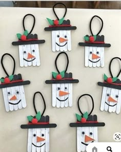 snowman popsicle craft for kids to make