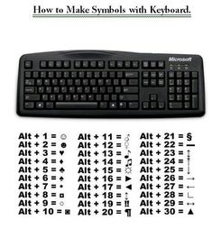 Alt How To Make Symbols With Keyboard, Symbols With Keyboard, Computer Symbols, Keyboard Anime, Typing Hacks, Keyboard Ideas, Keyboard Symbols, Keyboard Hacks, Studie Hacks