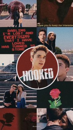 the poster for hooked is shown in multiple pictures