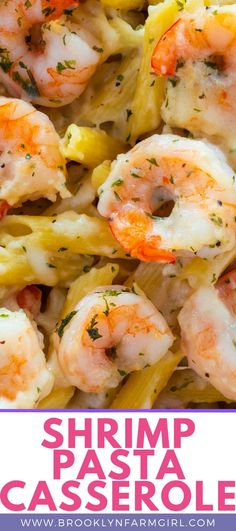 shrimp pasta casserole with lemon and parsley