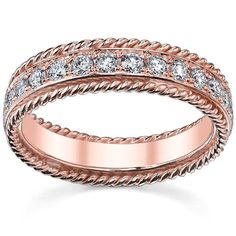 Rose Gold Diamond Eternity Band FG-VS Diamonds Rose Gold Eternity Ring, Gold Diamond Eternity Band, Rose Gold Eternity Band, Jewelry Websites, Jingle Jangle, Jewelry Gallery, Eternity Ring Gold, Vintage Inspired Rings, Black Diamond Engagement