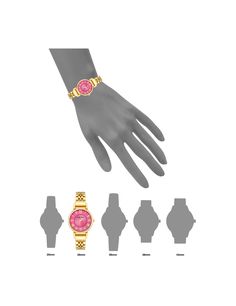 A classic silhouette in vibrant hues, this stylish watch will become your new go-to accessory. Band Length: 7" Case width: 30mm. Band width: 12mm. Pink Watch With Diamond Hour Markers, Trendy Pink Analog Watch, Pink Watches With Diamond Hour Markers, Pink Watches As Gift, Pink Analog Watch With Round Dial, Pink Analog Watch Accessories With Round Dial, January 2nd, Jewelry Clasps, Blush And Gold