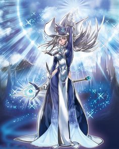 an anime character with long white hair and blue eyes, holding her arms up in the air