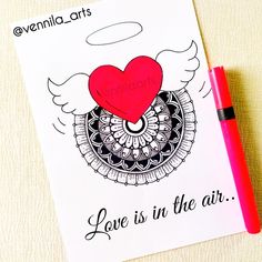 Valentine's Day Mandala Art Mandala Art For Love, Valentines Day Mandala Art, Love Mandala Art Easy, Love Mandala Art With Quotes, Heart Mandala Art, Quote Drawings, Mandala Art Drawing