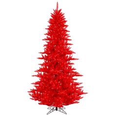 a red christmas tree on a white background