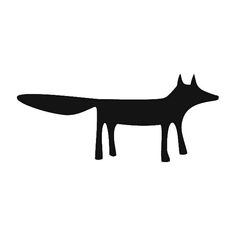 a black and white silhouette of a fox