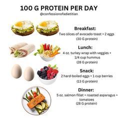 an image of food that includes eggs, vegetables and other things to eat for breakfast