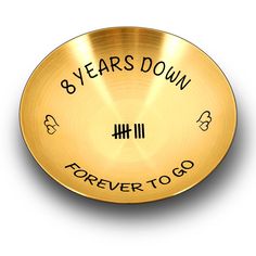 PRICES MAY VARY. ❤【8 year anniversary bronze gifts for him her】-- Still hunting a 8-year anniversary gift that will wow your couple?This 8th anniversary jewelry dish is made of stainless steel and cleraly engraved with "8 years down, forever to go",an amazing anniversary gift to surprise him/her.The marking of 8 (卌 |||) and design of the hearts make a great personalized 8th anniversary gifts for couples.Great 8year wedding anniversary gift idea for him her,wedding anniversary gifts for wife wify Bronze Anniversary Gifts For Him, 8 Year Anniversary Gift, Happy Anniversary Gifts, 8th Wedding Anniversary Gift, Bronze Anniversary Gifts, Bronze Anniversary, Bronze Gifts, Best Anniversary Gifts, Long Distance Relationship Gifts