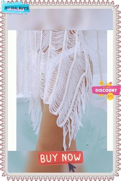 Women's Cover Up Beach Dress Beach Wear Mini Dress Tassel Fringe Hole Cute Casual Plain Crewneck Short Sleeve Loose Fit Outdoor Daily Black White Spring Summer One Size Plain Crewneck, Cover Up Beach, Coverup Beach, Dress Beach, Beach Wear Dresses, Women's Cover Up, Tassel Fringe, Beach Wears, Beach Wear