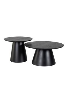 Black Pedestal Coffee Table Set (2) | OROA Jazz | Oroa.com Two Coffee Tables, Round Coffee Table Decor, Pedestal Coffee Table, Wooden Table Top, Home Coffee Tables, Coffee Table Set, Rustic Coffee Tables, Create Decor, Side Table With Storage