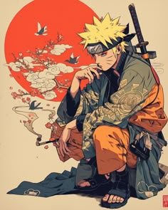 Naruto Fan Art Wallpaper, Samurai Naruto, Naruto Samurai, Unique Anime Art, Naruto Illustration, Anime Character Design References, Naruto Fashion, Naruto Poster, Naruto Artwork