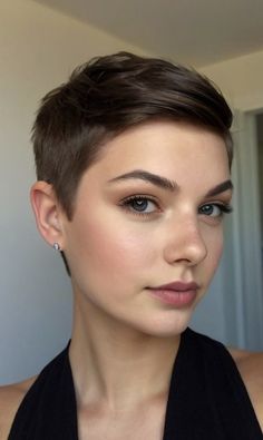 Pixie Cut 2024, Pixie 2024, Shaved Pixie Cut, Cool Hairstyles For Girls, Really Short Hair, Short Hair Pixie Cuts, Shoulder Hair, Super Short Hair, Very Short Hair