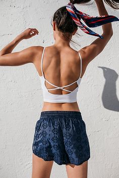 Ribbed performance tank featuring a cut out back with crisscross details and a cropped fit.* Rounded neckline* Cropped fit* Back Fat Workout, Running Plan, Free People Activewear, Workout Aesthetic, Fp Movement, Workout Tanks, Workout Tank Tops, Athletic Wear, Easy Workouts