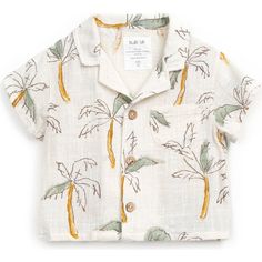 This cream toned woven short sleeve button up shirt features an allover palm tree illustration graphic, front pocket accent, and wooden button enclosures. | Play Up | All-Over Print Woven Palm Trees Short Sleeve Shirt, (Cream, Size 18M) | Maisonette collects the best children’s products from around the world (unlike Zulily, Etsy, The Tot, Farfetch Kids, Childrensalon, Crate and Kids, Kohls, Wayfair, Buy Buy Baby, Nordstroms, Mini Boden, J.Crew Factory, or PotteryBarn Kids), creating a curated shopping experience for you. Think of us as your shortcut to fashion for litte ones! Short Palm Trees, Tree Tshirt, Weaving For Kids, Boys Summer Outfits, Palm Tree Print, Mini Boden, Buy Buy Baby, Kids Sleep, Short Sleeve Button Up