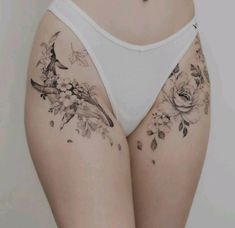 Hip Tattoo Designs, Geniale Tattoos, Leg Tattoos Women, Thigh Tattoos Women, Women's Tattoo, Classy Tattoos, Elegant Tattoos