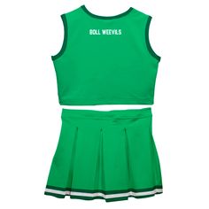 Let your daughter look cool in her new team spirit two-piece Cheer Cheerleader Set. Let her play, enjoy the games, cheer loudly and proudly with her University of Arkansas Monticello Boll Weevils gear by Vive La Fete.Celebrate and cheer on game day with our classic design University of Arkansas Monticello Boll Weevils Green cheerleader set with pleated skirt and elastic waistband. Officially Licensed product sold by Vive La Fete.This awesome graphics, fun and game day cheerleader set features of Green Cheerleader, Eagles Colors, Cheer Costumes, Sacramento State, Marshall University, Rainbow Warrior, University Of Arkansas, The Games, Look Cool