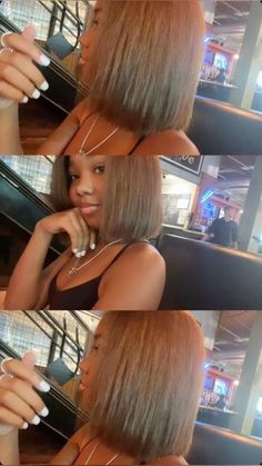 Short Flat Ironed Natural Hair Black Styles, Pressed Natural Hair, Silk Press Natural Hair, Dyed Hair Inspiration, Dyed Natural Hair, Flat Iron Hair Styles, Slick Hairstyles, Silk Press, Relaxed Hair