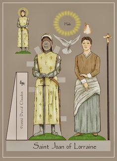 an image of saint joan of lorainne and st joan of louranine