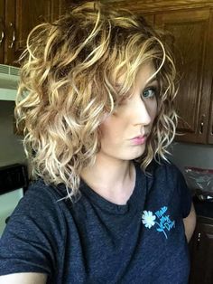 Layered Curly Bob Hairstyles With Bangs, Messy Shoulder Length Hairstyles, 2b Shoulder Length Hair With Layers, Short Permed Hairstyles With Bangs, Short Hair Styles Women 2023, Wavy Layered Bob Medium, Stacked Bob Haircut Curly Medium, Long Bob Haircuts For Curly Hair, Easy Haircuts For Medium Hair Over 40