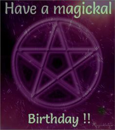 a birthday card with a purple pentagramil on it