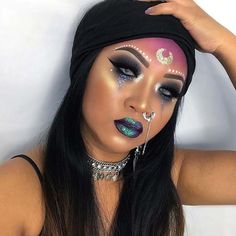 Fortune Teller Makeup, Halloween Makeup Ideas For Women, Meme Costume, Pregnant Halloween Costumes, Halloween Coustumes, Halloween Makeup Ideas