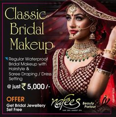 an advertisement for a bridal makeup event