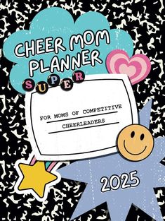 a sign that says cheer mom planner super for moms of competitive cheerleaders