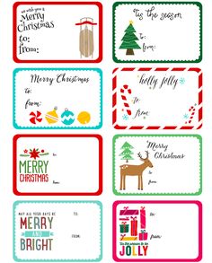 printable christmas gift tags for kids to use in the classroom or on the go