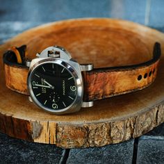 This Panerai Watch Band is made from premium cowhide leather which is done by hand on every single stages ,with traditional way to create strap. Include Buckle ( available Silver or Black color ) Strap : Material : Genuine Premium Leather, The Patina will develop in the leather during wearing time The leather is soft and very comfortable, no need break in period. Stitching and edge color can be changed on request. Thickness : For Panerai strap around 3.5 - 4 mm Our Strap Measurement : - 110/65mm Brown Leather Strap For Round Dial Watches, Brown Watch Bracelet Strap With Round Dial, Brown Watch With Bracelet Strap And Round Dial, Panerai Straps, Panerai Luminor Marina, Luminor Marina, Panerai Watches, Panerai Luminor, Leather Band