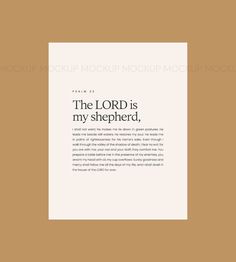 a book with the words, the lord is my shepherd