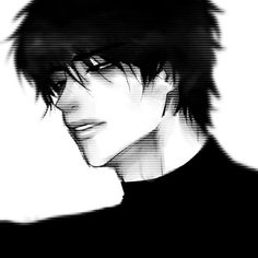 an anime character with black hair and glasses