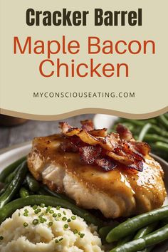 Chicken with maple and bacon Chicken Breast With Bacon Recipes, Maple Bacon Chicken Recipe, Chicken Breast And Bacon Recipes, Maple Bourbon Pecan Chicken, Cracker Barrel Campfire Chicken Recipe