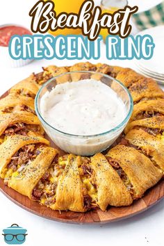 the breakfast crescent ring has been served with ranch dressing