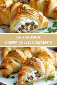 sausage cream cheese crescents on a white plate