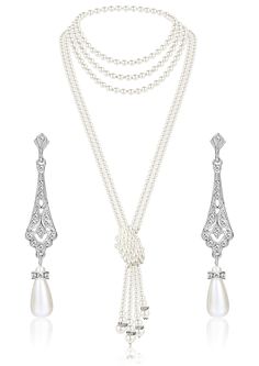 PRICES MAY VARY. 【1920s Accessories Set】The 1920s accessories set includes two knotted pearl necklaces, one long pearl necklace and a pair of pearl drop earrings, faux pearl necklaces can be wrapped around multiple layers,can bring you the fun of DIY. 【Reliable Material】This flapper accessories set is made of high quality fake pearls and metal, very elegant and classic, lightweight, very comfortable to wear, the pearls are strung together with a sturdy link rope, will not break, can be worn for 1920’s Jewelry, 1920 Necklace, 1920s Accessories, Halloween Costume Jewelry, Flapper Accessories, Layered Pearl Necklace, Pearl Necklace Designs, Long Pearl Necklaces, Pearl Necklace Earrings