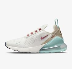 SIZE                : (5 US)  (2.5 UK)  (35.5 EUR)  (22 CM) BOX                : IN OPEN TOP BOX,WILL BE SHIPPED IN BOX FOR PROTECTION  COLOR           : SAIL-ARCHAEO PINK-COPA-RATTAN CONDITION  : BRAND NEW, NEVER WORN STYLE #         : DQ4698-100 Nike 270s, Nike Air Max 270 Women, Air Maxes, Air 270, Nike 270, Nike Shoes Women Fashion, Rainbow Sneakers, White Nike Shoes, Preppy Shoes