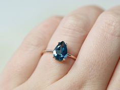 10x7 Pear London Blue Topaz London Blue Topaz Engagement - Etsy Blue Topaz Teardrop Ring Fine Jewelry, Pear-shaped Blue Topaz Ring, Pear-shaped Blue Topaz Ring For Gift, Blue Topaz Teardrop Ring, London Blue Topaz Engagement Ring, London Blue Topaz Engagement Rings, Engagement Ring Pear, Blue Topaz Engagement Ring, Blue Topaz Jewelry