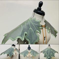 Leaf Capelet, Elven Coat, Druid Outfit, Elven Clothes, Leaf Clothes, Leaf Cape, Fairy Cape, Ranger Accessories, Elven Cosplay