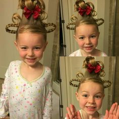 Who Hair Dr Suess, Grinch Hair, Seussical Jr, Easter Hairstyle, Short Hair For Kids, Spirit Days