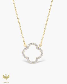 "All Silver items will be shipped via standard shipping and will be delivered in 2 to 3 weeks after the shipment. All gold items will be shipped via express shipping and will be delivered in 5 to 10 days after the shipment. 14k Gold Diamond Clover Necklace, Open Four Leaf Lucky Clover Charm Necklace, Clover Pendant, Dainty Diamond Necklace, Layering Necklace  ❖ Details  ◽ Made to Order  ◽ Gold Karat: 14K and 9K (If you want this in 18/20 karat, you can contact us for a quote)  ◽ Available in Ros Gold Diamond Necklace With Flower Shape For Gifts, Gold Diamond Necklace In Flower Shape For Gift, Diamond Necklace Layering, Dainty Diamond Necklace, Clover Pendant, Clover Charm, Necklace Layering, Clover Necklace, Lucky Clover