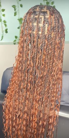 350 And 30 Knotless Braids, Colour 30 Boho Braids, Honey Brown Knotless Braids Boho, Copper Goddess Braids, Brown Boho Braids, Honey Brown Knotless Braids, Brown Goddess Braids, Mixing Hair Color, Hair Braid Designs