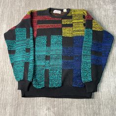 Vintage 2000s Basic Abstract Pattern Essential Streetwear Y2K Aesthetic Casual Preppy Multi Color Knit Sweater Large Mens Condition:  Excellent Used Condition  = No Flaws Measurements: Please see photos above for all measurements IF YOU BUY TWO OR MORE ITEMS USE THE CODE BUNDLE @ CHECK TO SAVE 20% WE SHIP WITHIN 24 HOURS AFTER PURCHASE! Please be aware that we do not offer free returns!! The Buyer is responsible for the cost of the return label.  Follow us on TikTok & Instagram @findsnostalgic a Streetwear Y2k, Vintage 2000s, Y2k Aesthetic, Favorite Things Gift, Abstract Pattern, Sweater Outfits, Labour Day, Knit Sweater, Knitted Sweaters