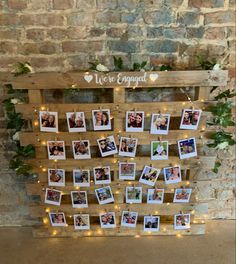 Wedding Props
Event Props
Picture Wall
Polaroid Wall
Engagement Props Wedding Decor Childhood Photos, Anniversary Photo Wall Ideas, Pallet Wedding Photo Display, Photo Wall Engagement Party, Pallet Photo Board, Wood Pallet Picture Display, Engagement Party Photo Display, 21st Photo Board Ideas